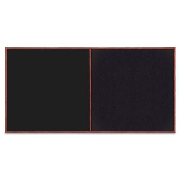 Enclosed Corkboard, 1 Door, 72"x48", 4" Fra, UV3419-BLACK-MEDGRY